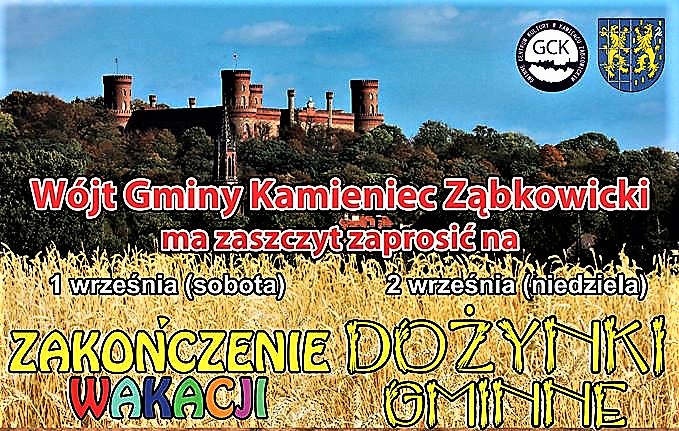 Zapraszamy na Dożynki Gminne 2018 w Kamieńcu Ząbkowickim