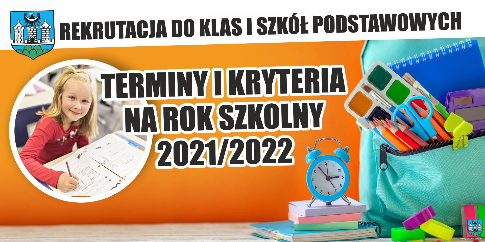 Terminy i kryteria rekrutacji do przedszkoli oraz klas I szkół podstawowych na rok szkolny 2021/2022 w Gminie Ząbkowice Śląskie
