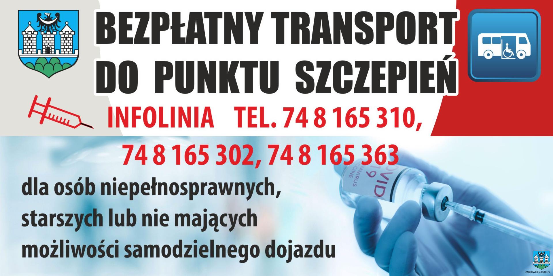 Bezpłatny transport do punktu szczepień dla osób niepełnosprawnych, starszych lub niemających możliwości samodzielnego dojazdu