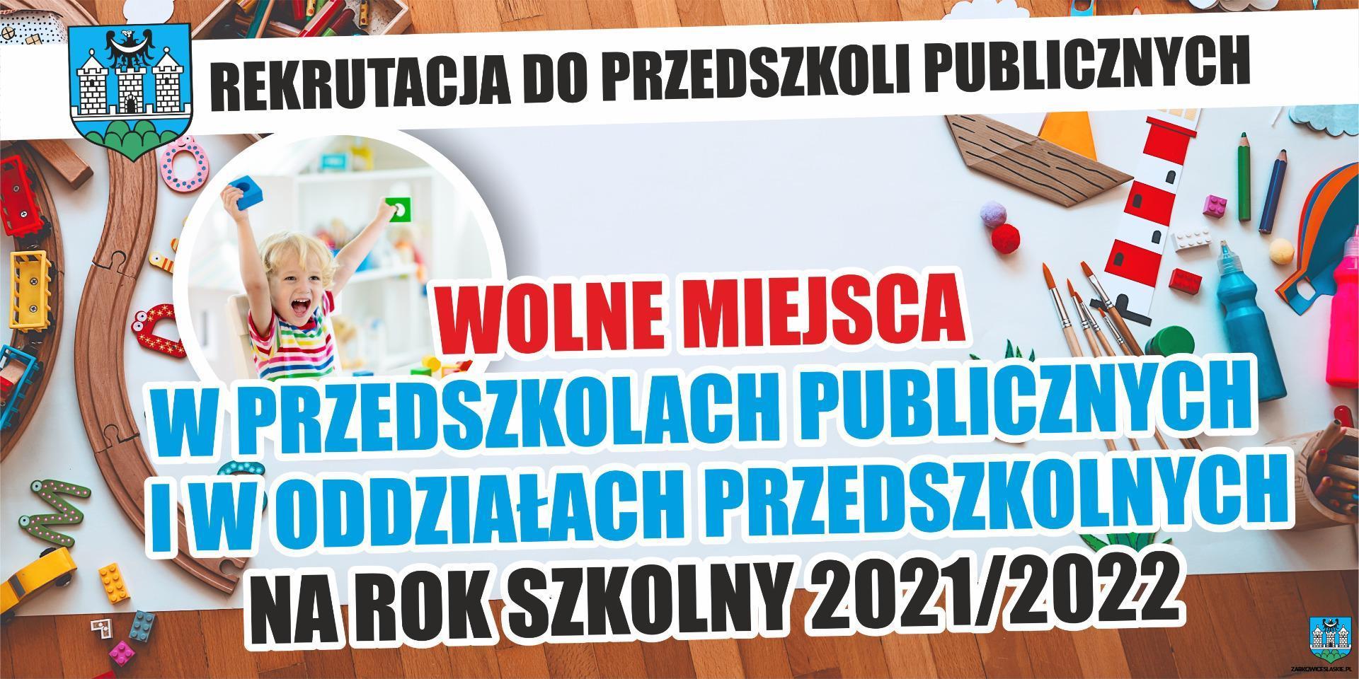 UWAGA RODZICE! Wolne miejsca w Przedszkolach Publicznych