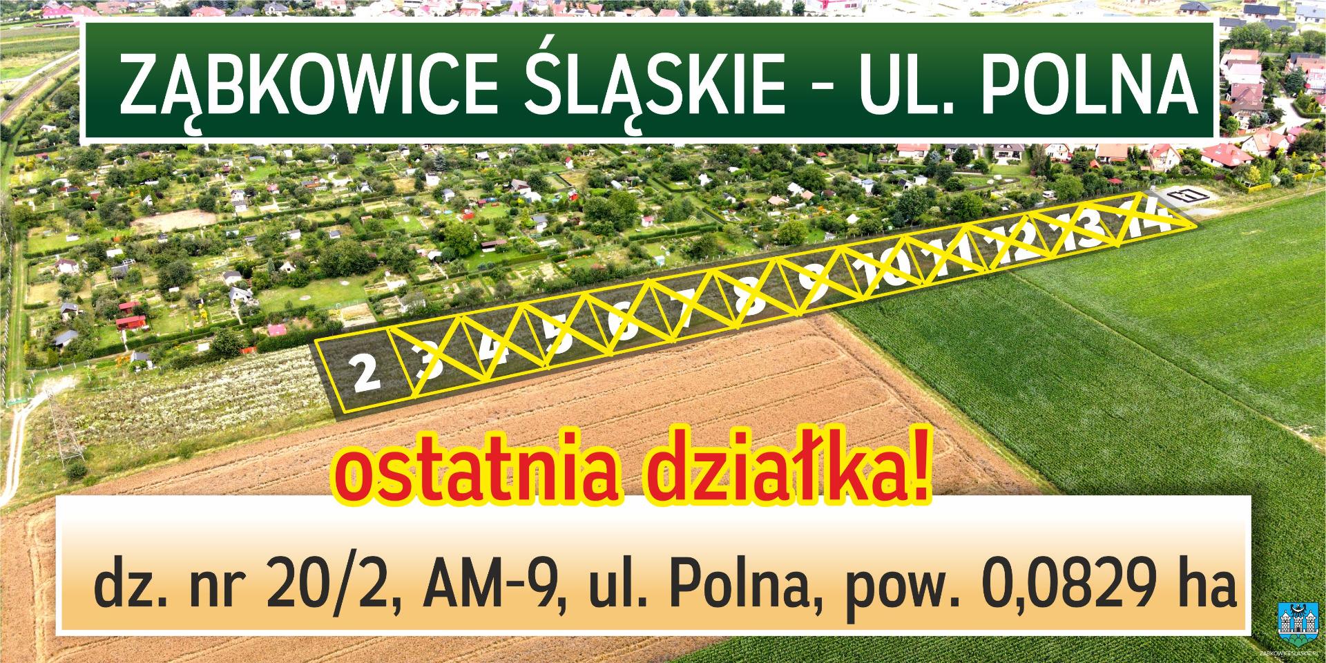 Ogłoszono przetarg na ostatnią działkę pod budownictwo mieszkaniowe przy ul. Polnej – wadium do 16.12.2021 r.
