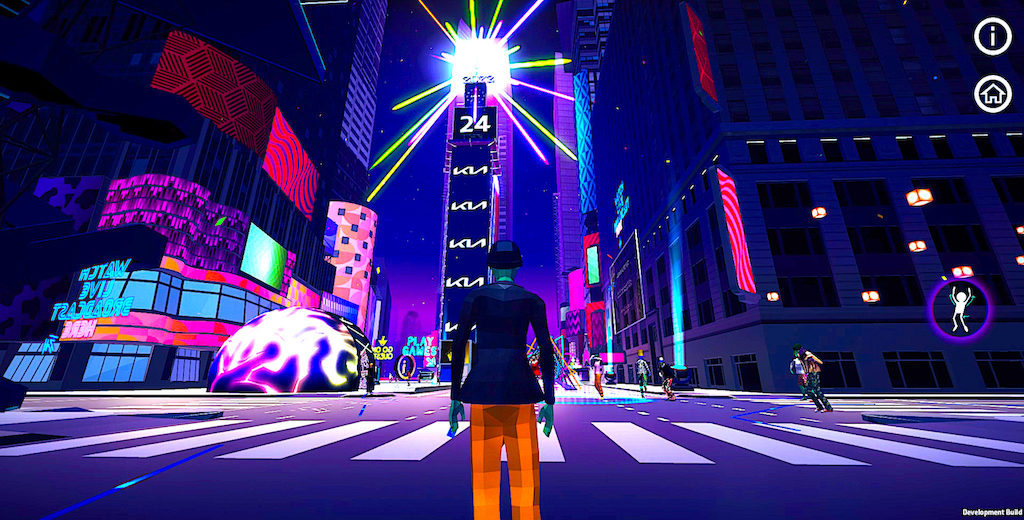 Wirtualne obchody Nowego Roku 2022 na Times Square