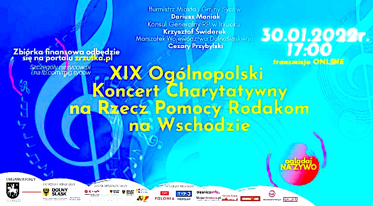 Polskość połączy nas w Sycowie – włącz się w XIX Ogólnopolski Koncert Charytatywny na rzecz Pomocy Rodakom na Wschodzie [VIDEO]