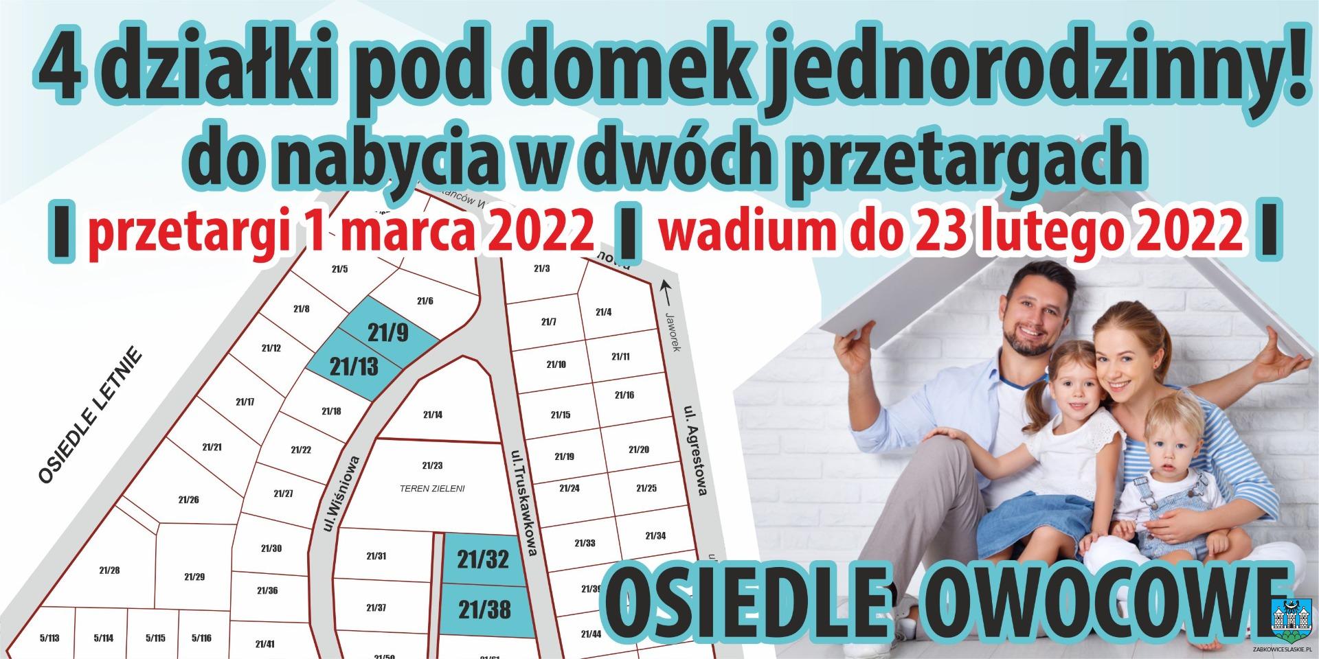 Marzysz o własnym domku jednorodzinnym? Do nabycia 4 działki na Osiedlu Owocowym – wadium do 23 lutego 2022