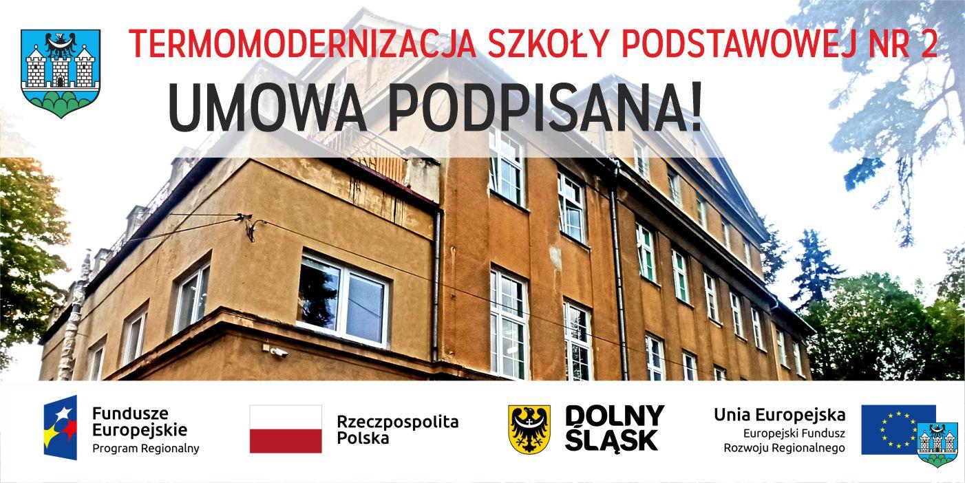 Podpisano umowę na termomodernizację Szkoły Podstawowej nr 2
