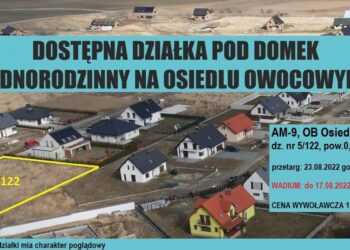 Do nabycia działka pod budownictwo jednorodzinne na Osiedlu Owocowym – wadium do 17 sierpnia 2022 r.