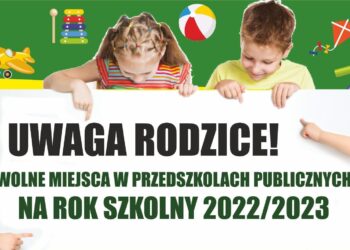 Drodzy Rodzice! Są wolne miejsca w przedszkolach i oddziałach przedszkolnych na rok szkolny 2022/2023