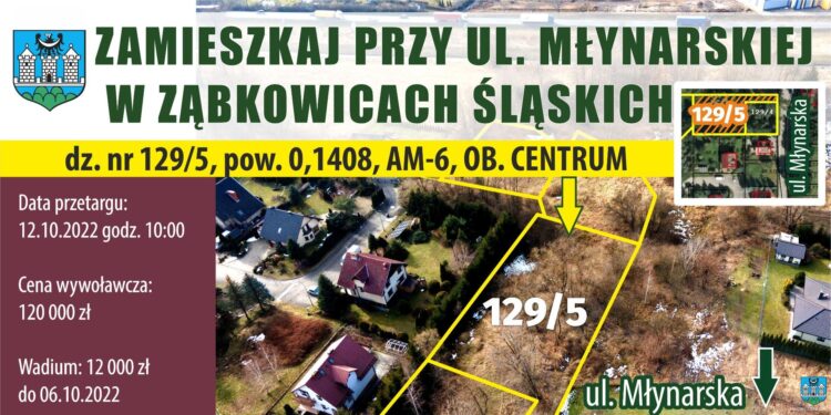 Wybuduj się przy ul. Młynarskiej w Ząbkowicach Śląskich – wadium do 06.10.2022 r.