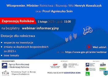 Webinarium poświęcone tematyce związanej z rolnictwem