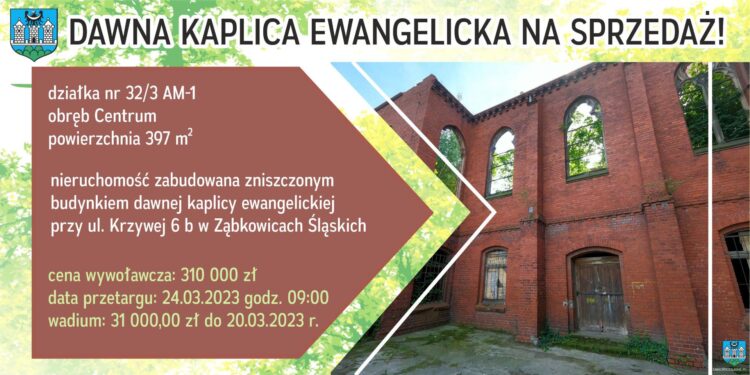 Dawna kaplica ewangelicka na sprzedaż