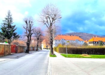 Drogowy plac budowy w Bielawie