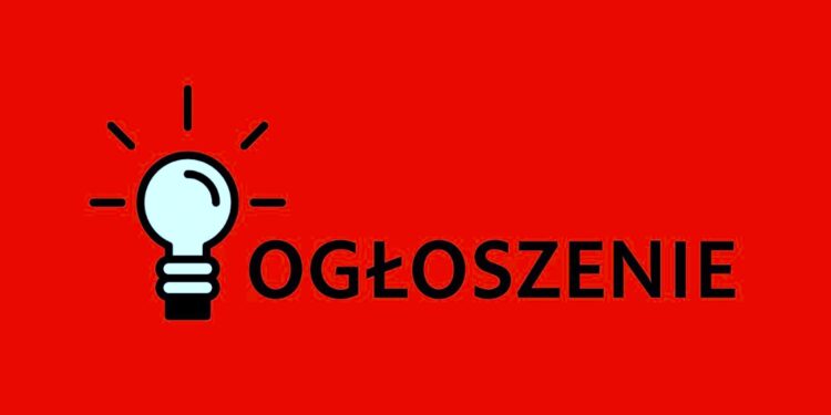 Ogłoszenie o zamiarze przeprowadzenia